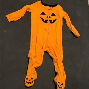 Pumpkin-Themed Kids Footie Pajamas